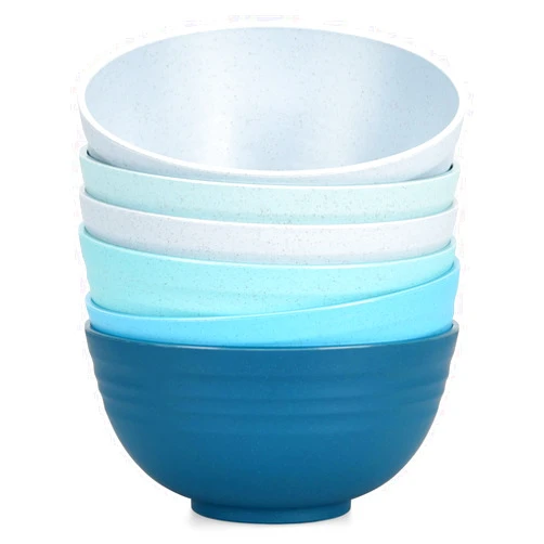 Homestockplus Unbreakable Cereal Bowls 24 OZ Microwave and Dishwasher Safe BPA-Free Eco-Friendly Wheat Straw Bowl Assorted Color Dessert Bowls for Serving Soup, Oatmeal, Pasta and Salad [Set of 6]