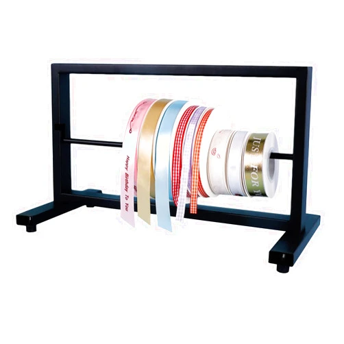 LJBP Small Desktop Ribbon Storage Rack, Metal Disply Holder for Craft Room, Black Ribbon Spool Organizer, Easy to Install (Size : 1-Tier)