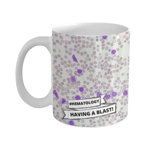 Generic Funny hematology coffee mug, science mug, lab tech tea cup, haematology microscopy, lab technician gift, scientist mug, having a blast