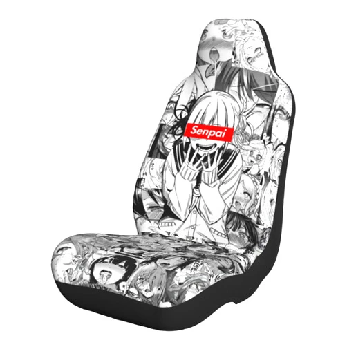 KIPLUX Japanese Anime Car Seat Cover Full Front Seat Cover 2 Pcs Car Cushion Cover, Easy Installation, Universal Suitable for Car, Truck, Car, Sedan, SUV, Van
