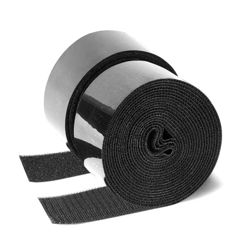 GOHOOK 2 Inch Adhesive Black Hook and Loop Tape - 5 Yards, Heavy Duty Strips/Industrial Strength Sticky Fastener