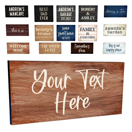 Lily's Atelier Personalized Signs for Home, Custom Sign with Any Text, 3 Sizes - 12 Background Options & 8 Fonts - Customizable Sign 11X5