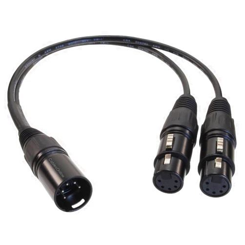 CABLESONLINE.COM ATLANTIC COMPUTERTECH CablesOnline, 1ft XLR 5-Pin 1-Male to XLR 5-Pin 2-Female Y-Splitter Cable, X5-Y301