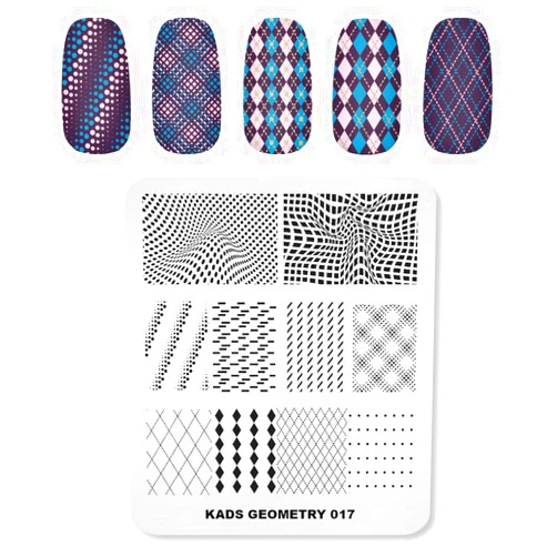 KADS Nail Art Stamping Plates Set Image Template Stencils Pattern with Stamping Plates Holder Case Organizer (GE017)