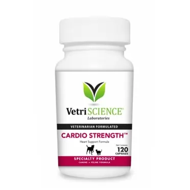 VETRISCIENCE Laboratories Cardio Strength, 120 Capsules - Supports Blood Flow, Immune System and Energy Levels for Dogs and Cats 120 Count