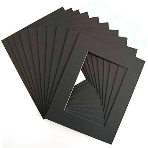 Verita Vision Pack of 10 Black Pre-Cut 8x10 mats for 5x7 Pictures by Verita Vision. Includes 10 Premium Acid-Free Black Core Bevel Cut 5x7 Matte for 8x10 Frame, Matte for 5x7 Photo (Black)