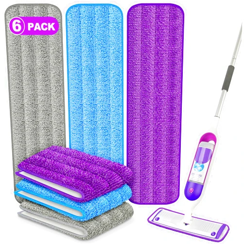 UMAYCOOL 6 Pack Reusable Mop Pads Compatible with Swiffer PowerMop, Power Mop Refills Power Mop Refill Pads Wet Pads Refill Mop Pads Refills Machine Washable Thicken Microfiber Mop Pads for Hardwood Floor