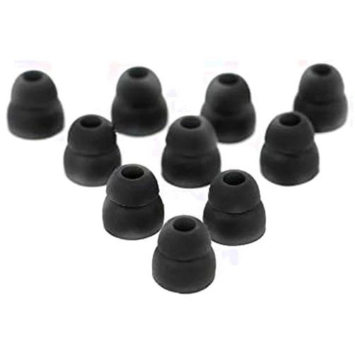 JustEarbuds 5 Pair Double Flange Earbud Headphones Replacement Silicone Ear Tips for Skullcandy, Panasonic, LG, Powerbeats, Symphonized, iFrogz, Mpow, (Black)