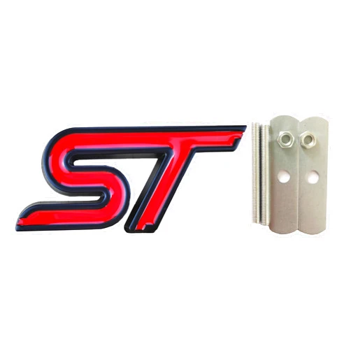 Generic OnlyYou.X One Grille ST Emblem One Grille ST Badge ST Grille Decal ST Grille Sticker 1 Piece for Pickup and Car Metal Black Red