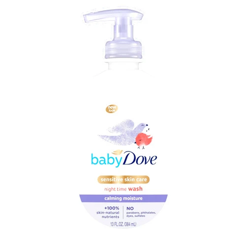 Baby Dove Sensitive Skin Care Baby Wash Calming Moisture For a Calming Bath Wash Hypoallergenic and Tear-Free, Washes Away Bacteria 13 oz