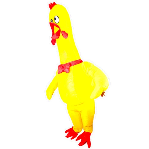 PTS Inflatable Costume Adult, Blow Up Yellow Chicken Costume for Halloween Inflatables Cosplay Party