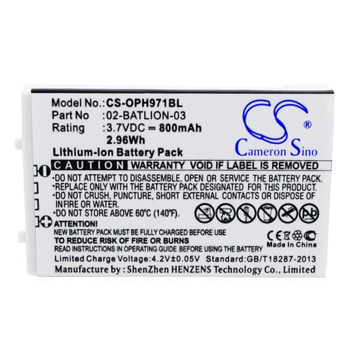 CS BATTERY Replacement Battery for Opticon OPL-7724, OPL-7734, OPL-9700, OPL-9712, OPL-9713, OPL-9723, OPL-9724, OPL-9725, OPL-9727, OPL-9728 3.7V/800mA