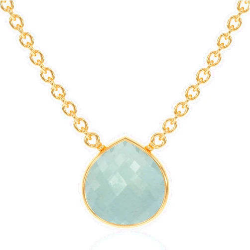 ABSHEL 925 Sterling Silver 18K Gold Vermeil Necklace for Women Natural 13mm Heart Shape Birthstone Pendant Necklace Jewelry Gifts For Girls | Dainty Glod Necklaces for Women