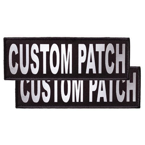 Dogline Custom Reflective Patch for Vest Harness Or Collar Customizable Text Personalized Patches with Hook Backing Name Service Dog in Training Emotional Support (2 Patches) - 2