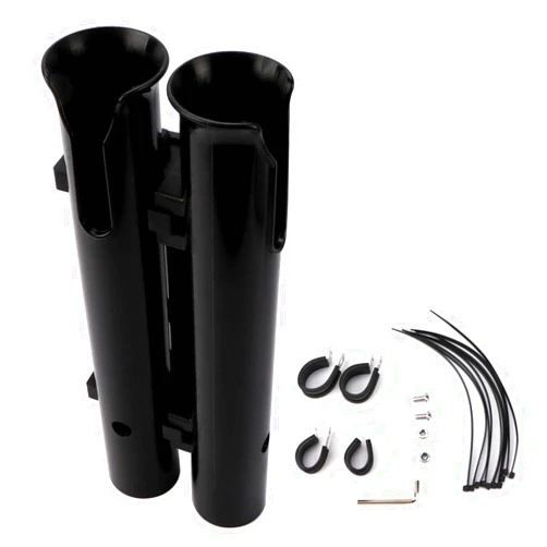 FUTURUP Fishing Rod Holder, Secures Fishing Pole to Bicycle,2 Tubes Rod Holder, Holds 2 Rods, Easy to Mount, Rod Rack for Bicycle Fishing