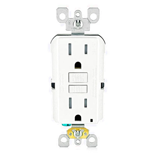 Leviton GFCI Outlet, 15 Amp, Self Test, Tamper-Resistant with LED Indicator Light, Protection from Electric Shock and Electrocution, GFTR1-W, White