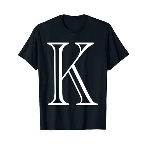Letters of the Alphabet Classic Style Capital Font The Letter K Classic Style Capital Alphabet Monogram Initial T-Shirt