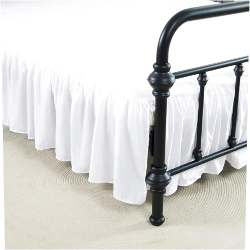 Xuan dian Bed Skirt, Bed Skirt Cal King Size Ruffled Bed Skirt with Split Corners, 14 Inch Drop Dust Ruffle Bed Skirt with Platform, White, California King -14