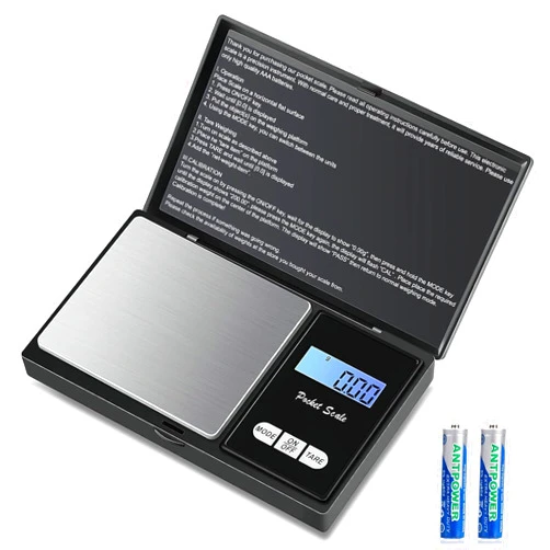 Hoosiwee Precision Digital Pocket Scale, 1000g 0.1g Weight Scale with Tare Function, Stainless Steel Weighing Platform, for Kitchen Cooking, Food, Coffee, Jewellery