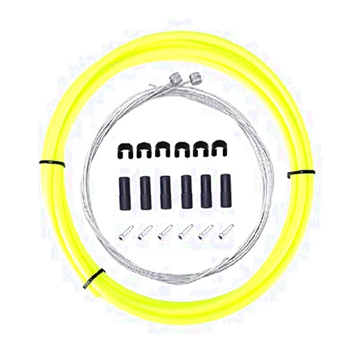 Star-Art Brake Cable Housing Kit Set for Road Mountain Bicycle, Package Includes: Brake Cables, Brake Housing, Ferrules, Cable end Caps, C-clips Buckle (Green)