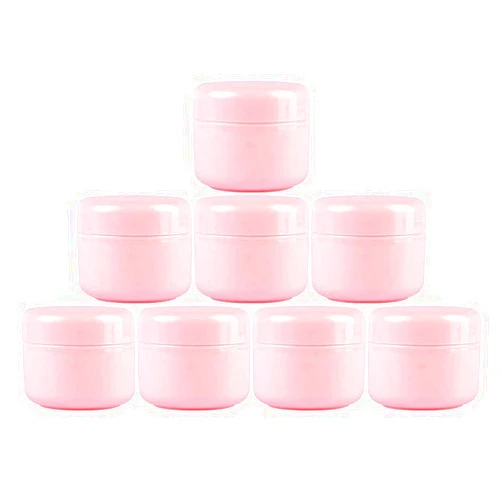 IMIROOTREE 50ml Pink PP Facial Care Cream Bottle Portable Refillable Leakproof Lip Balm Lotion Cream Cosmetic Storage Container Tins (20Pcs)