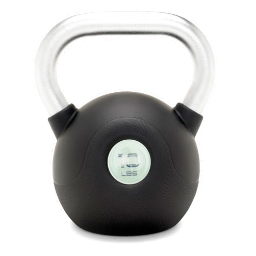 Marcy Commercial Grade PU Coated Kettlebell – 10 to 40 LB Single Weights with Textured Steel Handle, Flat Base – Strength Training for Full Body & Home Gym Workouts