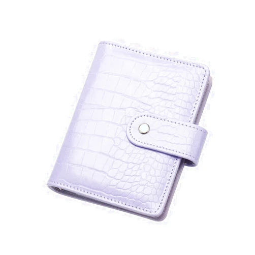 NatSumeBasics A7 Binder Wallet Cash Envelopes Budget Binder Purple Crocodile Pattern Notebook Cover 6 Rings Folders with Snap Button for Organizer Traveller Journal(Purple Crocodile)