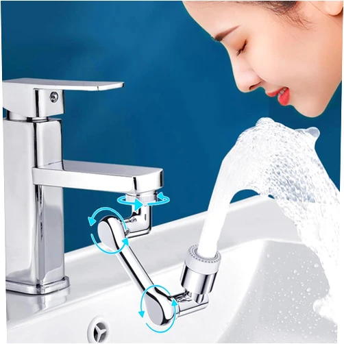 DAPAGENY 1080° Rotating Faucet Aerator Universal Splash Filter 1080 Degree Big Angle Swivel Extender Kitchen Tap Extend Bathroom Sink Gargle Face Wash Faucets Bubbler (Single Mode), 4.33''x2.2''x2''