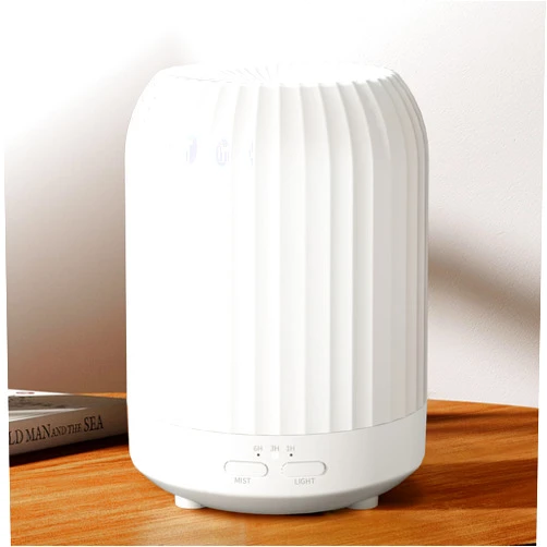 BDXXJ Essential Oil Diffuser for Bedroom, Quiet Humidifiers for Home, Ultrasonic 250ML Small Aromatherapy Diffuser, 7 LED Color Safety Auto-Off Timer, for Baby Bedroom, Hotel, Plant, White Pattern