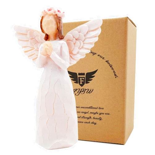 FYBW Praying Angel Figurine Guardian Angel Statue Figurine,Sculpted Hand-Painted Figure Surrounded by Love Sympathy Gift of Encouragement Women Present