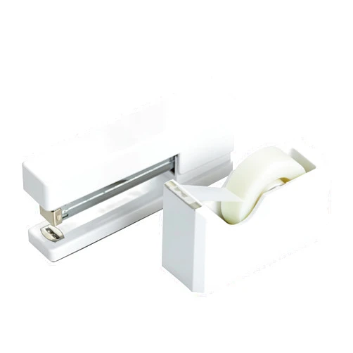 JAM PAPER Office & Desk Sets - 1 Stapler & 1 Tape Dispenser - White - 2/Pack