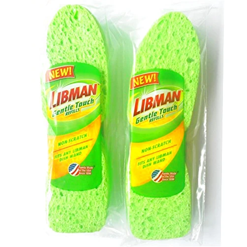 Libman All-Purpose Cleaning Sponge Non-Scratch Libman Gentle-Touch Refills 2 -2-Packs (4 total sponges) Made in USA