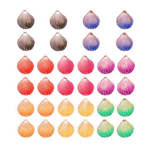 Craftdady Acrylic Gradient Color Pendants Colorful Plastic Flatback Charms for Jewelry Craft Making