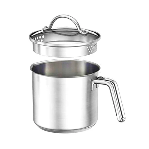 DCIGNA 1.5 Quart Stainless Steel Saucepan With Pour Spout, Saucepan With Lid, Mini Milk Pan With Spout - Perfect For Boiling Milk, Sauce, Gravies, Pasta, Noodles