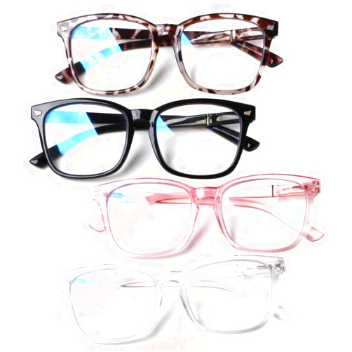 Henotin 4-Pack Blue Light Blocking Reading Glasses Women Men,Spring Hinge Computer Readers,Anti UV Ray Square Nerd Eyeglasses (Mixed Color, 2.75, Diopters)