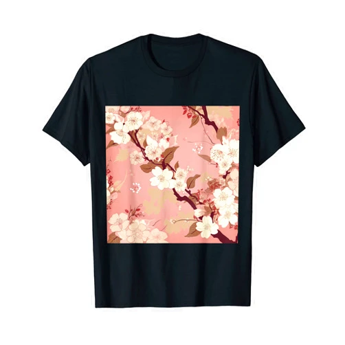 Zen Petals Sakura Studios Artistic Cherry Blossom Print with Delicate Pink Petals T-Shirt