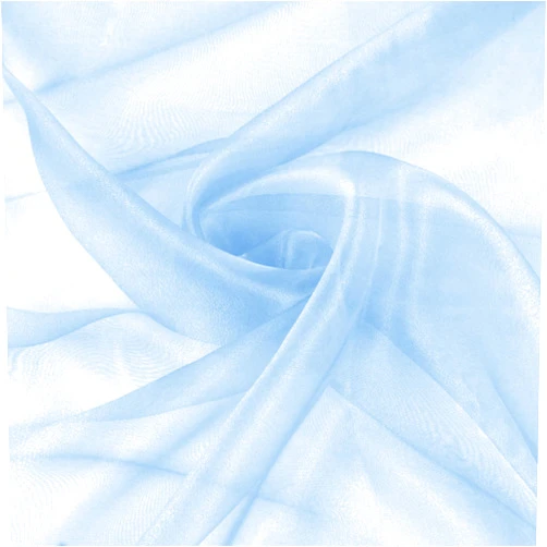 VACVELT Sheer Organza Fabric by The Yard, 60 Inch Wide Light Blue Organza Fabric Bolt Bridal Sheer Tulle Fabric, Silk Organza Fabric Roll for Wedding Party Decorations Backdrop Curtain (1 Yard)