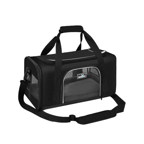 Wakytu Pet Carrier for Small Dogs Cats TSA Approved Pet Travel Carrier Bag Adequate Ventilation Soft Dog Cat Carrier with Safety Lock Zipper