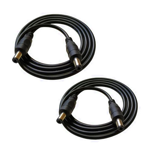DZYDZR 2pcs 1 Meter 2.1mm x 5.5mm DC 12V Adapter Cable DC Plug Extension Cable Male to Male Black, for LED, CCTV, Car, Monitors, and More (3.3ft)