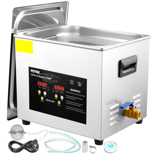 VEVOR 15L Upgraded Ultrasonic Cleaner (600W Heater,360W Ultrasonic) Professional Digital Lab Ultrasonic Parts Cleaner with Heater Timer for Glass Dental Instruments Cleaning