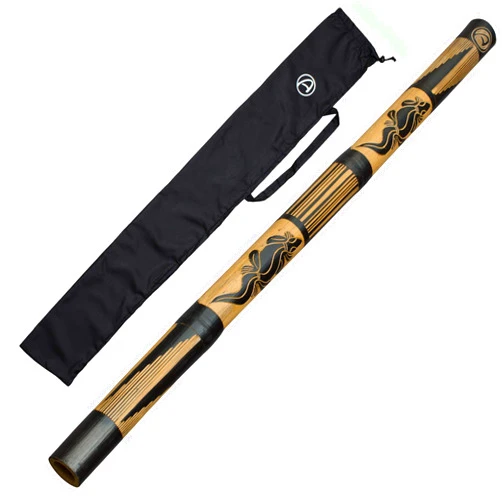Australian Treasures Easy-to-Play Bamboo Didgeridoo for Beginners - Featuring Hand-Carved Designs and Nylon Bag. FREE DIDGERIDOO KEYCHAIN AND DISCOUNT COUPON FOR DIDGERIDOO LESSONS INCLUDED