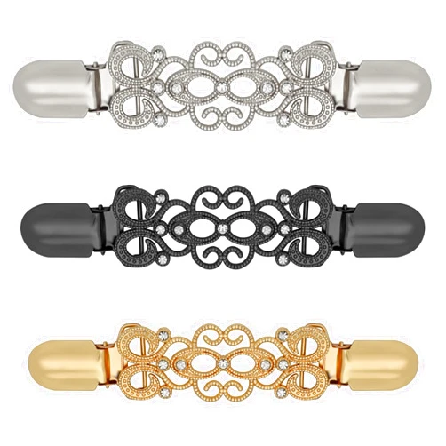 ROPAKED 3 Pcs Cinch Clips Vintage Sweater Clips Dress Clip Back Cinch Shawl Cardigan Collar Clip to Tighten Dress Pant Waist Tightener for Women