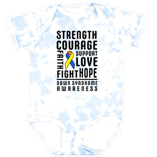 inktastic Down Syndrome Awareness Strenth Courage Support Baby Bodysuit
