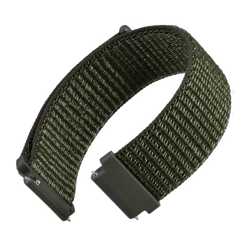 WOCCI 20mm Adjustable Nylon Watch Band, Quick Release Sport Loop Strap (Army Green)