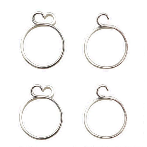 Ruiwaer 4PCS Silver Knitting Crochet Loop Ring Braided Knitting Ring Open Yarn Adjustable Guide Crochet Ring for Finger Holder Knitting Thimble Crocheting Knitting Accessories, 2 Single 2 Double Hooks