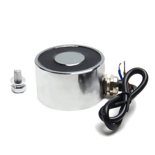 Fielect DC 24V 70Kg Electric Lifting Magnet Electromagnet Solenoid Lift Holding Circular Suction-Cup Electrical Round Sucker, 0.5A 12W