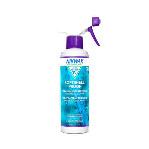 Nikwax Softshell Proof Spray-On High Performance Waterproofing Renewal Treatment Restores DWR Water Repellency in Jackets, Pants, Vests, Outerwear, Ski and Snow Gear