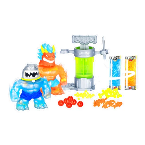 Heroes of Goo Jit Zu Hero Creator Bundle with 2 Action Figures and 6 Unique goo fillings, Mix, Fill & Create Your own Stretchy Blazagon and Thrash, Play Again and Again