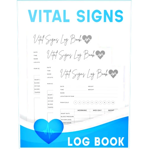 Mc.happe mc.happe Vital Signs Log Book: Health Record book for Vital Signs , Complete Health Monitoring Record Log for Blood Pressure, Blood Sugar, Heart Pulse Rate, ... Large Print helps those vision impaired