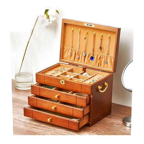 CTXDLK Jewellery Box Jewelry case Jewelry Boxes Organizer for Women Vintage Jewelry Case with Drawers and Large Wooden Jewelry Organizer (M) ()